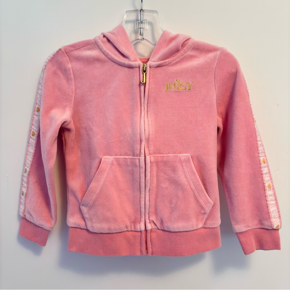 Juicy Couture Kids Toddler Girl Velour Zip-Up Hoodie Pink Size 3T